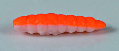 LARVA DEL MIELE 25 mm Ø 5.5 mm in file da 6 (Col. BIANCO-ARANCIO) 54 pezzi